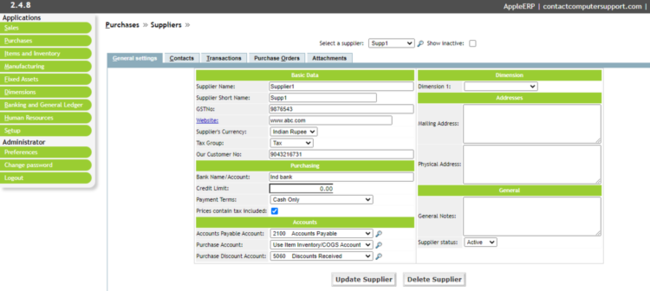 Supplier Module