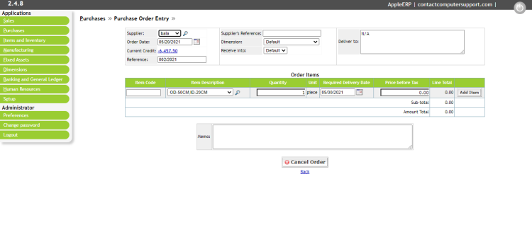 Purchase Module